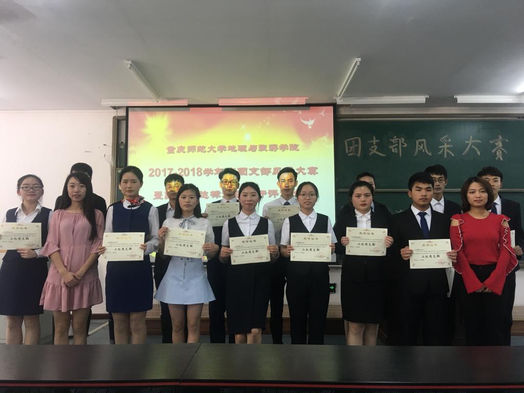 辅导员舒子芩老师、杨扬老师为获得二级团支部班级颁奖